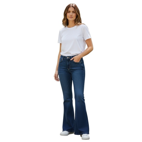 Hollister Denim - Hollister‎ High Rise Flare Jeans 16R Blue Stretch Denim Soft Comfort Women